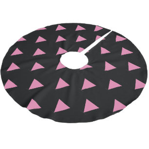 SlipperyJoe's rosa Dreiecksflagge hellrosa Symbol Polyester Weihnachtsbaumdecke