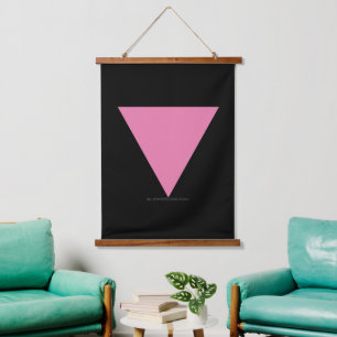 SlipperyJoe's rosa Dreiecksflagge hellrosa Symbol Wandteppich Mit Holzrahmen