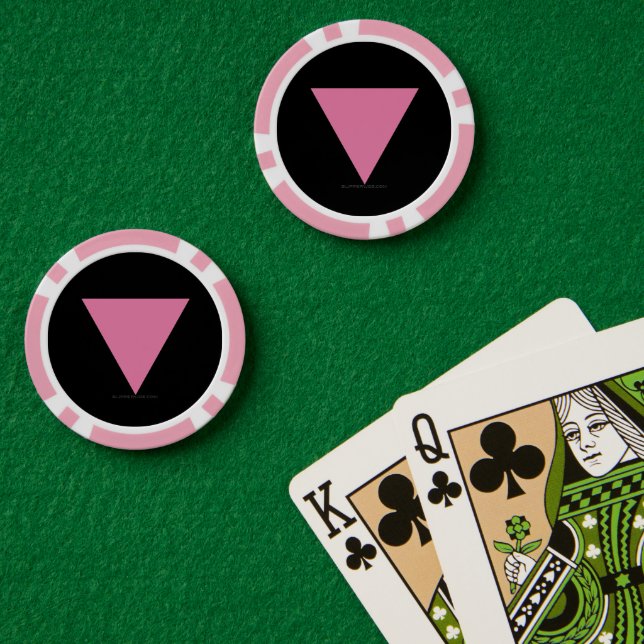 SlipperyJoe's rosa Triangle-Symbol in rosa Pokerchips (Pokertisch (doppelt))