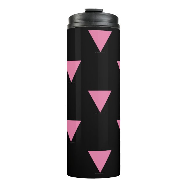 SlipperyJoe's rosa Triangle-Symbol in rosa Thermosbecher (Vorderseite)