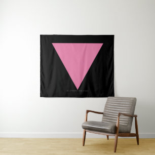 SlipperyJoe's rosa Triangle-Symbol in rosa Wandteppich