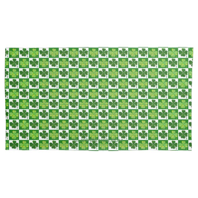 SlipperyJoe's Saint Patrick's Day four leaf clover Kissenbezug (Vorderseite)