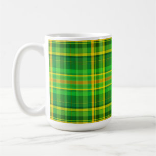 SlipperyJoe's Saint Patrick's Day grün-gelbes Karo Kaffeetasse