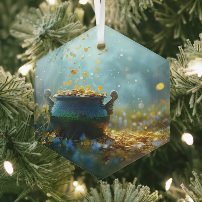 SlipperyJoe's Saint Patrick's Day large ornate pot Ornament Aus Glas (Insitu)