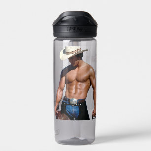 SlipperyJoe's Save a horse Ride A Cowboy muscular  Trinkflasche