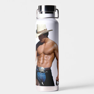SlipperyJoe's Save a horse Ride A Cowboy muscular  Trinkflasche
