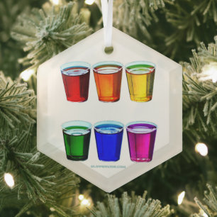 SlipperyJoe's Schnapsgläser sechs Tassen horizonta Ornament Aus Glas
