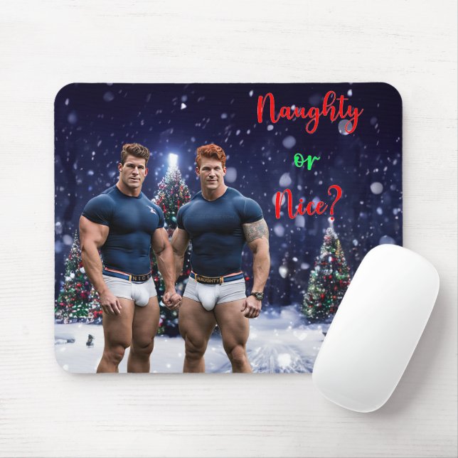 SlipperyJoe's schneebedeckte Weihnachtsbaum Mousepad (Mit Mouse)