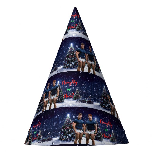 SlipperyJoe's schneebedeckte Weihnachtsbaum Partyhütchen (Vorderseite)