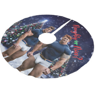 SlipperyJoe's schneebedeckte Weihnachtsbaum Polyester Weihnachtsbaumdecke