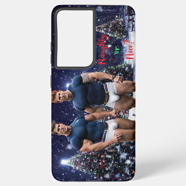 SlipperyJoe's schneebedeckte Weihnachtsbaum Samsung Galaxy Hülle (Rückseite)