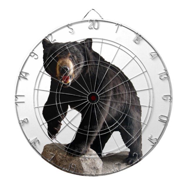 SlipperyJoe's schwarzer Bär dicken dunklen Pelz ma Dartscheibe (vorne)