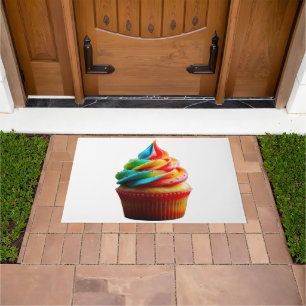SlipperyJoe's schwindelerregender Regenbogen-Cupca Fußmatte