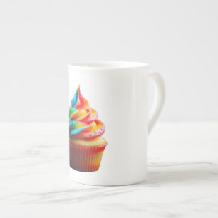 SlipperyJoe's schwindelerregender Regenbogen-Cupca Prozellantasse