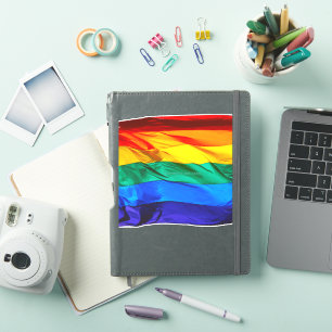 SlipperyJoe's schwule Regenbogenflagge weht rot or Aufkleber