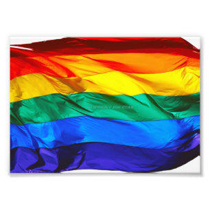 SlipperyJoe's schwule Regenbogenflagge weht rot or Fotodruck
