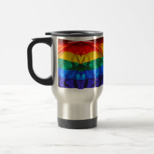 SlipperyJoe's schwule Regenbogenflagge weht rot or Reisebecher