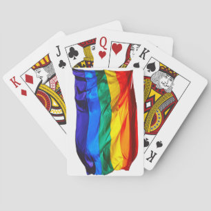 SlipperyJoe's schwule Regenbogenflagge weht rot or Spielkarten