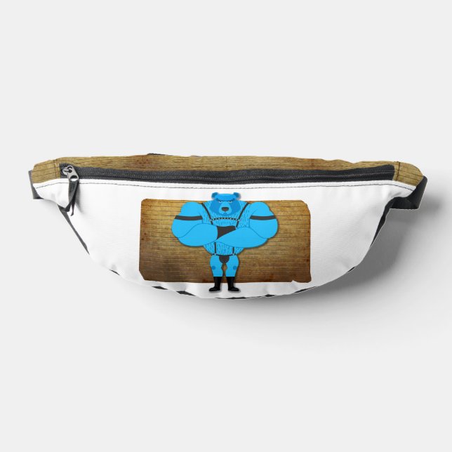 SlipperyJoe's schwuler Muskel Bär Cartoon, während Bauchtasche (Ablage )