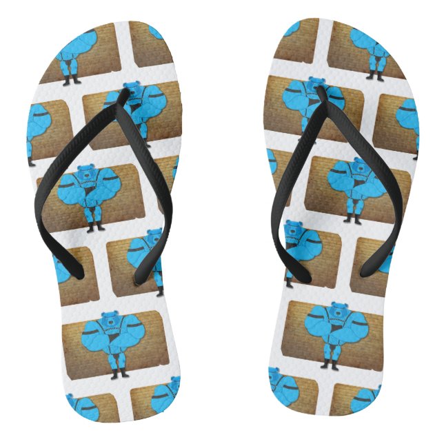 SlipperyJoe's schwuler Muskel Bär Cartoon, während Flip Flops (Fußbett)