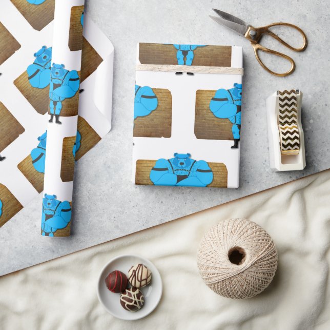 SlipperyJoe's schwuler Muskel Bär Cartoon, während Geschenkpapier (Kunsthandwerk)