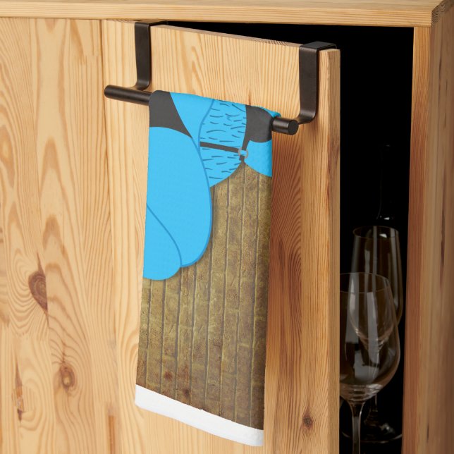 SlipperyJoe's schwuler Muskel Bär Cartoon, während Geschirrtuch (Drittel gefaltet)