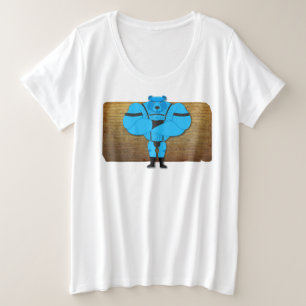 SlipperyJoe's schwuler Muskel Bär Cartoon, während Große Größe T-Shirt