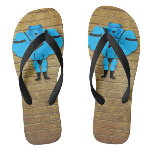 SlipperyJoe's schwuler Muskelbär Cartoon Tanga Led Flip Flops