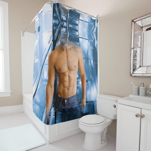 SlipperyJoe's Shirless-Haare-Latein-sexy Bart Duschvorhang (Beispiel)