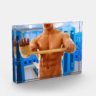 SlipperyJoe's shirtless muskulöser Mann Abs Brust  Fotoblock