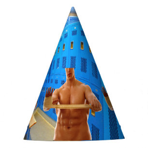 SlipperyJoe's shirtless muskulöser Mann Abs Brust  Partyhütchen