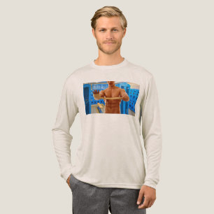 SlipperyJoe's shirtless muskulöser Mann Abs Brust Tri-Blend Shirt
