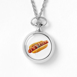 SlipperyJoe's Sommer-BBQ-Vibe-Hotdog in weichem Br Armbanduhr