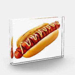 SlipperyJoe's Sommer-BBQ-Vibe-Hotdog in weichem Br Fotoblock