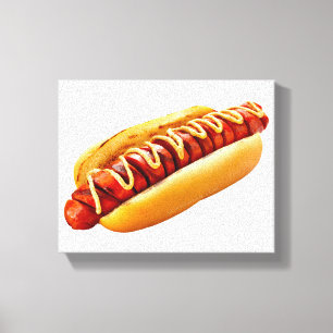 SlipperyJoe's Sommer-BBQ-Vibe-Hotdog in weichem Br Leinwanddruck