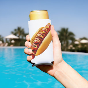 SlipperyJoe's Sommer-BBQ-Vibe-Hotdog in weichem Br Selters Dosenkühler