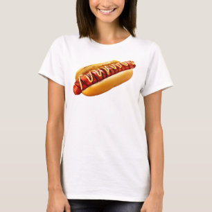 SlipperyJoe's Sommer-BBQ-Vibe-Hotdog in weichem Br T-Shirt