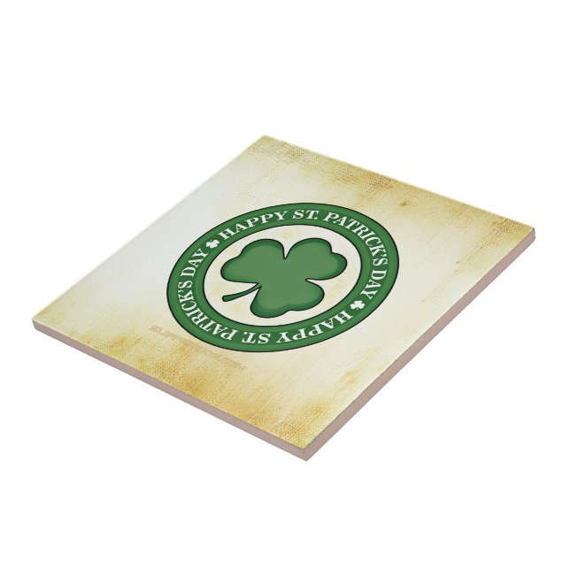 SlipperyJoe's St. Patrick's Day glänzendes dreiblä Fliese (Seite)
