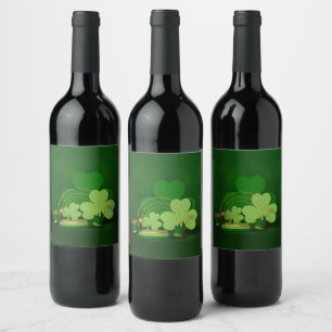 SlipperyJoe's St. Patrick's Day Thema Kobold Weinetikett