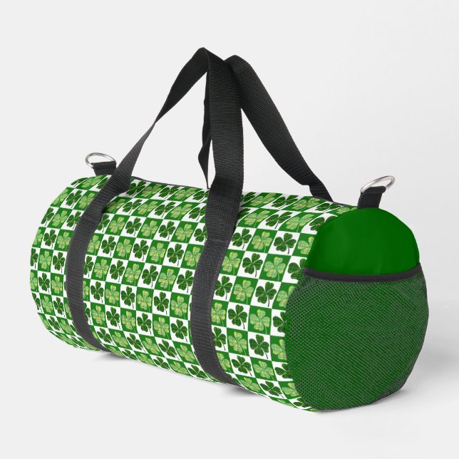 SlipperyJoe's St. Patrick's Day Vierblattklee Duffle Bag (Rechte Ecke)