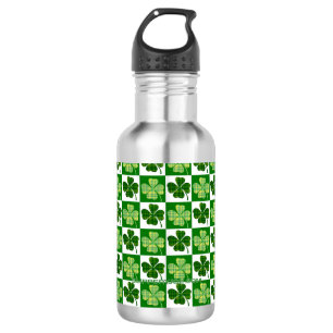 SlipperyJoe's St. Patrick's Day Vierblattklee Edelstahlflasche