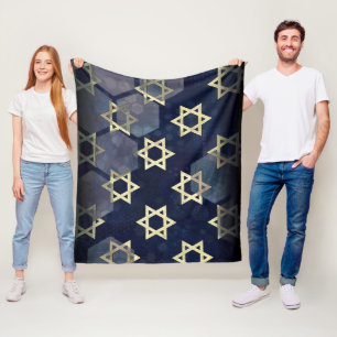 SlipperyJoe's starke Chanukka-Stimmung Davidstern Fleecedecke