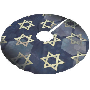 SlipperyJoe's starkes Hanukkah-Feeling Stern David Polyester Weihnachtsbaumdecke