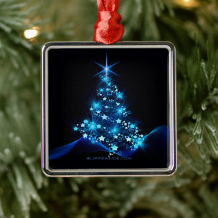 SlipperyJoe's stilisierter leuchtender Weihnachtsb Ornament Aus Metall