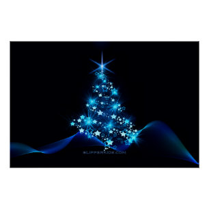 SlipperyJoe's stilisierter leuchtender Weihnachtsb Poster