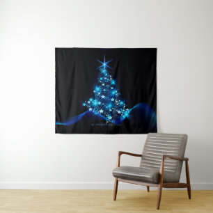 SlipperyJoe's stilisierter leuchtender Weihnachtsb Wandteppich