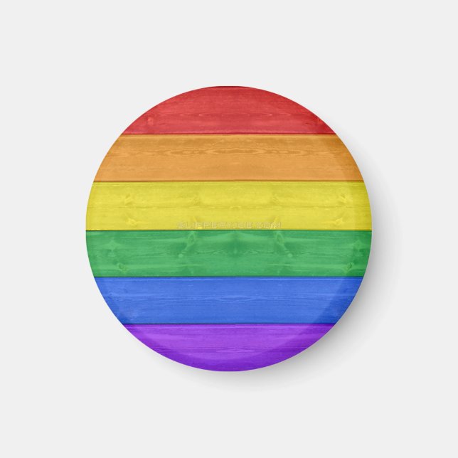 SlipperyJoe's Stolz Fahne Regenbogenfarben aus Hol Magnet (Vorne)