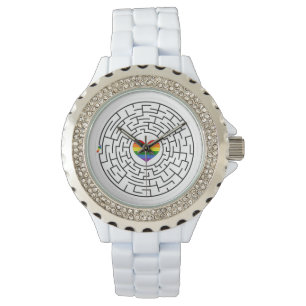 SlipperyJoe's Stolz-Labyrinth-Pfeil-Puzzle labyri Armbanduhr
