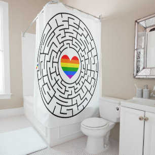 SlipperyJoe's Stolz-Labyrinth-Pfeil-Puzzle labyri Duschvorhang