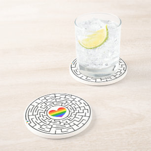 SlipperyJoe's Stolz-Labyrinth-Pfeil-Puzzle labyri Getränkeuntersetzer